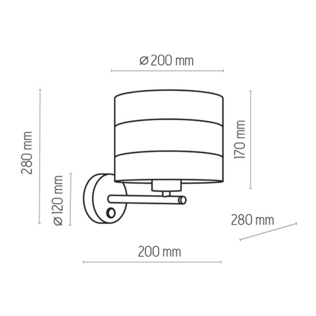 Kinkiet TAGO BLACK TK Lighting 3210