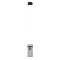 Lampa wisząca pojedyńcza czarna ze szklanymi rurkami 1xE14 Merto Italux PND-40930-1A-BK