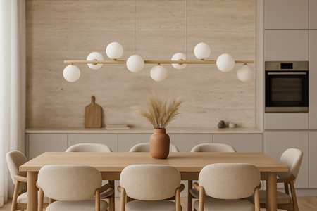 Szeroka lampa wisząca, 9 kloszy na żarówki G9 ARDI Kaja Lighting K-5843
