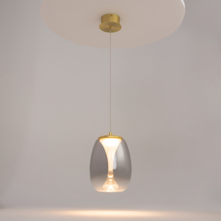 Efektowna lampa wisząca złota z dymionym kloszem LED 3000K Splash MOD282PL-L8G3K Maytoni