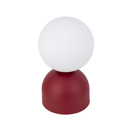 Duża lampka stołowa o średnicy 30cm w kolorze burgund 1xE27 MIKI BURGUND BIG Tk Lighting 16217