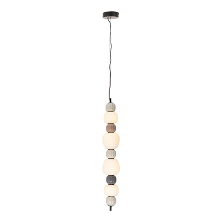 Lampa wisząca pozioma lub pionowa mix czterech opalowych kloszy z dekoracyjnymi kulami w różnych kolorach LED 3000K Modern 32W Maxlight P0631
