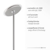 Prosta lampa podłogowa w kolorze stalowym HANS LED 3000K Just Light 11729-55