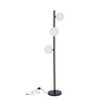 Kama lampa podłogowa czarny+złoty 3x28w g9 klosz biały Candellux 53-01238
