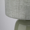 Lampka stołowa szklana w kolorze oliwkowym z lnianym abażurem 1xE27 MELODY OLIVE Tk Lighting 16183