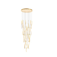 Złota długa lampa wisząca  560cm na antresole FLOW 41 PENDANT 3-STEP DIMM 3000K GO Azzardo AZ6818
