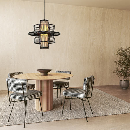 Rattanowa lampa wisząca Astra czarna 1xE27 Light Prestige LP-3110/1P BK