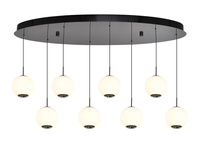 Lampa wisząca owalna ósemka LED Luberon czarny chrom Aviano Lighting 7051-805