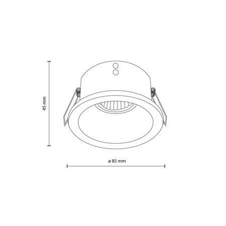 Białe okragłe podtynkowe oczko sufitowe IP65 OPTI WHITE 1xGU10 Tk Lighting 10578
