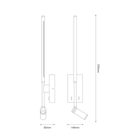 Kinkiet Torch Czarny 6W+3W 4000K Milagro ML1566