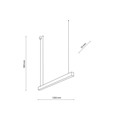 Podłużna lampa wisząca liniowa 120cm wybór barwy światła LUXE BLACK CCT Tk Lighting 18173