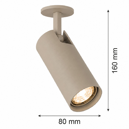 Oprawa podtynkowa z ruchomym reflektorem tuba taupe 1xGU10 LINCAArgon 9013
