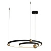 Lampa wisząca podwójny okrąg 50cm z ozdobnymi kulami Kido S LED czarny PL0138 Yaskr