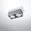 Lampa sufitowa, oprawa QUATRO 2 Betonowa Sollux Lighting SL.0884