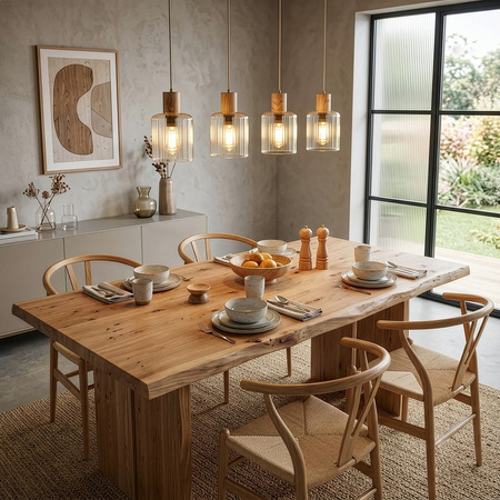 Poczwórna lampa sufitowa listwa SIERRA WOOD 4xE27 Tk Lighting 11802