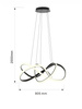 Duża czana lampa wisząca 90cm LED do salonu ARTE czarna Aviano Lighting 7097-0110