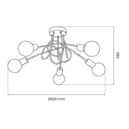 Lampa sufitowa TURBINO 5xE27 Milagro ML2475