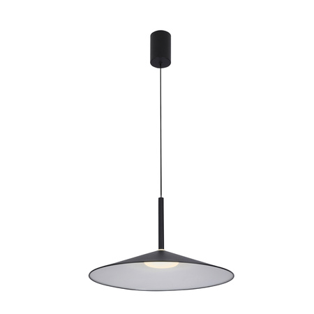 Lampa wisząca czarna 38cm spłaszczony stożek LED 3000K/4000K/6000K Sardena Italux PND-01510-S-BK