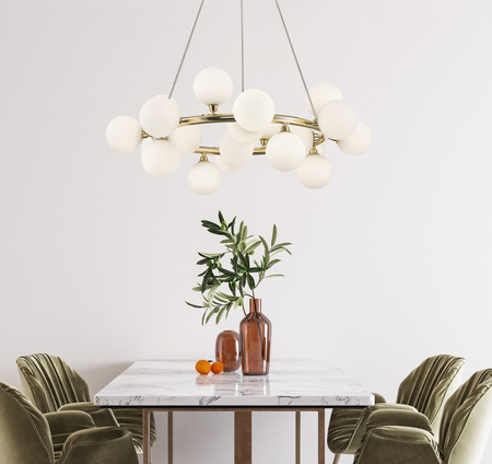 Lampa wisząca, żyrandol BOBO 72cm złoty Zuma Line P0462-20C-F7AA