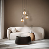 Lampa wisząca potrójna bursztynowe klosze plus ozdobne złote kule SIA GOLD 3xG9 Tk Lighting 10898