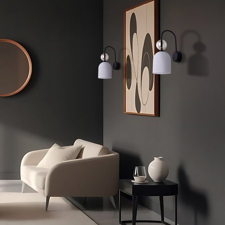 Kinkiet czarny ze szklanymi kloszami 1xE14 SOPHIA COGNAC WHITE Tk Lighting 11587