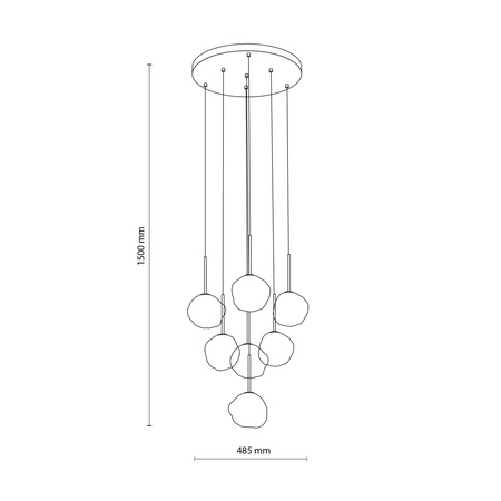 Lampa wisząca w kolorze sabia z koniakowymi kloszami do salonu LAVA SABIA 7xG9 Tk Lighting 11329