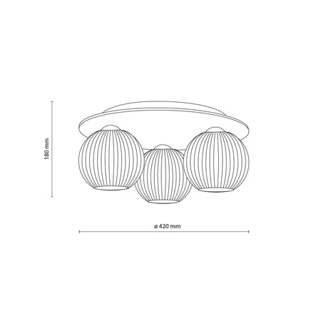 Potrójna okragła lampa sufitowa z trzema ryflowanymi kloszami VIRLO WHITE 3xE14 Tk Lighting 11078