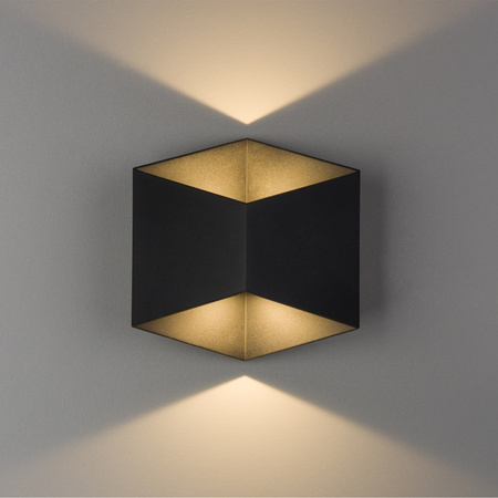 Geometryczny czarny kinkiet na elewacje 3000K TRIANGLES LED Nowodvorski 8142
