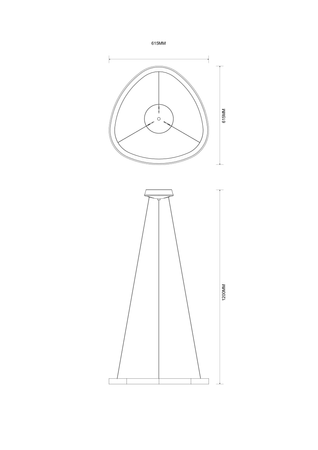 Nowoczesny złoty znieksztłacony ring LED sterowany pilotem LIRIA Zuma Line MS756060