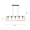 Lampa wisząca drewniana ramka na pięć żarówek RANKY 5xE27 Just Light 15653-18