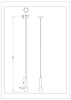 Lampa wisząca cienka czarna tuba zakończona szklaną białą kulą FREYA 1xG9 Zuma Line P230627901A