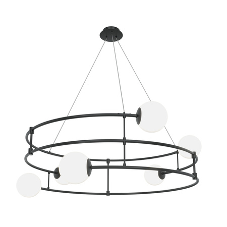 Lampa wisząca czarna zakręcona z białymi kulami Balance MOD317PL-06B Maytoni