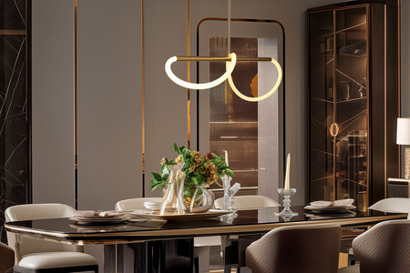 SUPREME lampa wiszaca 80cm złoty 18W LED 3000K biały Candellux 31-35608