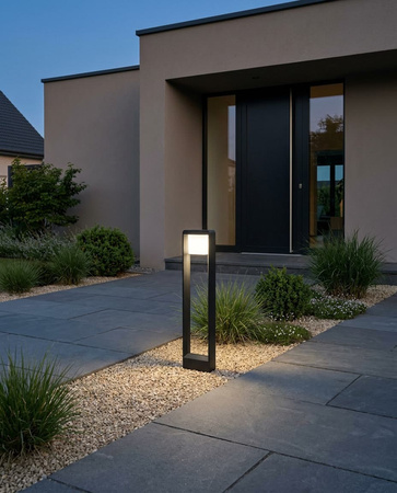 Czarna lampa ogrodowa LED z ramą 50cm MILANO Kaja Lighting K-8267