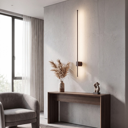 Brązowy liniowy kinkiet 114cm podświetlający ściane LIXA BROWN LED 3000K 18W Tk Lighting 18300