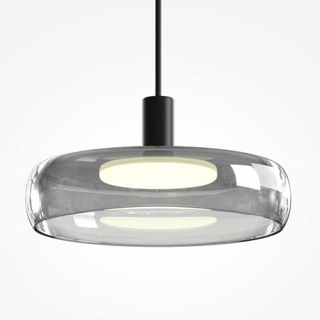 Potrójna czarna lampa wisząca ze szklanymi dymionymi kloszami  FLOAT LED 3000K Maytoni MOD498PL-L25BK1