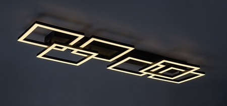 Lampa sufitowa podłużna 100x33cm czarne kwadraty LED sterowana pilotem Fatma Rabalux 71390