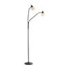 Lampa podłogowa czarna dwa giętkie ramiona ze szklanymi kloszami LOKI 2xE14 Just Light 12158-18