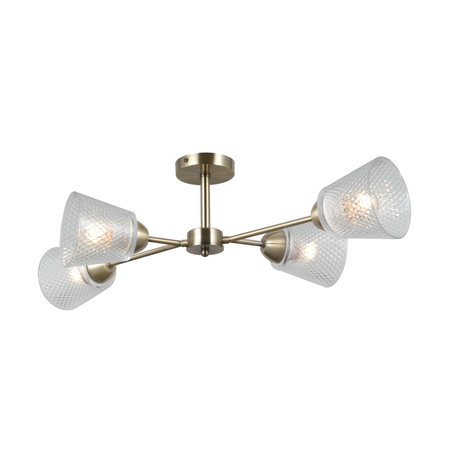 Lampa sufitowa poczwórna antyczne złoto 4xE27 Lamin Italux PND-40697-4-ABR