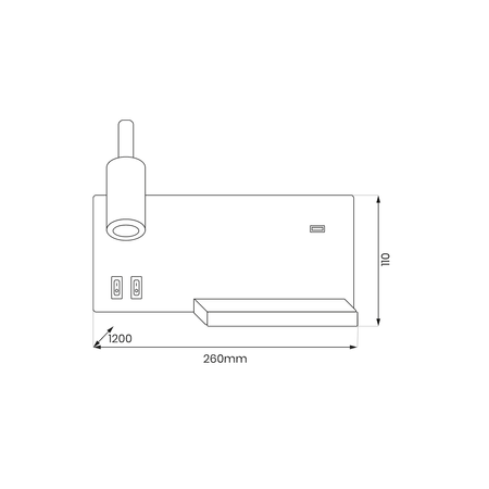 Kinkiet SHELF LED z półką port USB Milagro ML6344 ML6343 - kolor do wyboru