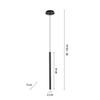 Pojedyńcza czarna cienka lampa wisząca LED 3000K FLUTE 2111-18