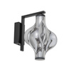 Czarny kinkiet z dymionym szklanym kloszem LED 3000K ELVA BLACK Tk Lighting 18219