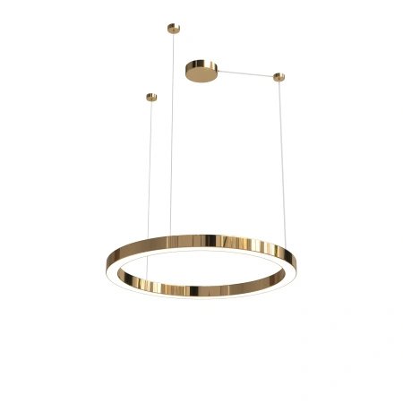 Złota lampa wisząca, żyrandol Aurum M okąg 80cm LED PL0116-90-CCT Yaskr