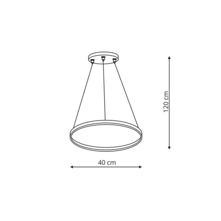 Lampa wisząca Ring 40 cm czarna LED CCT Light Prestige LP-909/1P S BK CCT
