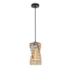 Lampa wisząca z dekoracyjnym kloszem szklanym w kolorze bursztynowym 1xE27 Altera Italux PND-3219-1-BRO-AMB