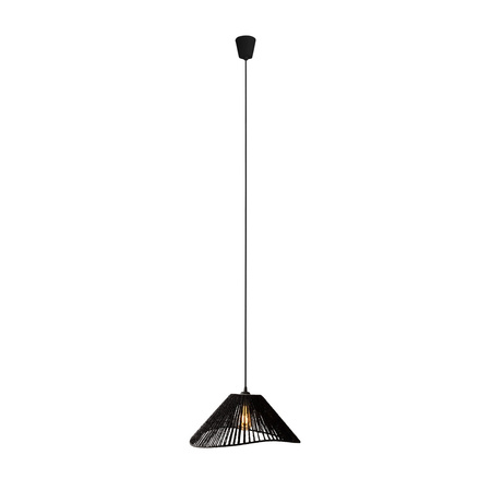 Czarna lampa wisząca z plecionego papieru 45cm AMALFI I BLACK MAXLIGHT P0579