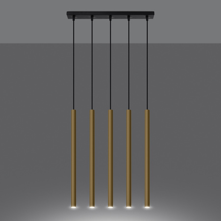 Lampa Wisząca PASTELO 5L złoty połysk Sollux SL.1198