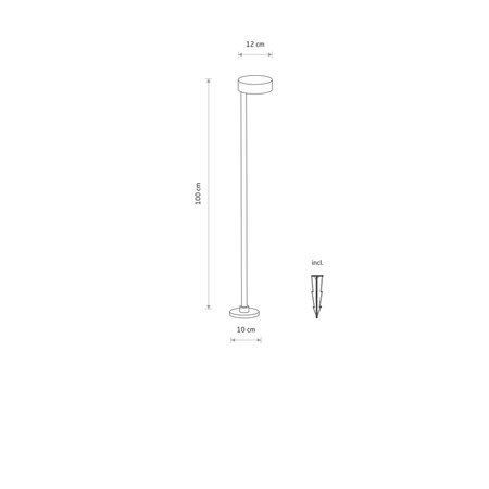 Lampa słupek ogrodowy wraz ze szpikulcem 3000K RUBY LED Nowodvorski 11542