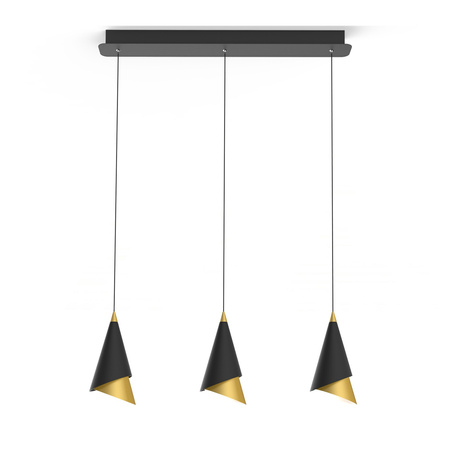 Raalto czarno-złota lampa wisząca o nowoczesnej stylistyce LED Italux PND-433128-3