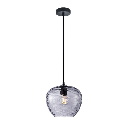 Lampa wisząca pojedyńcza szklana o średnicy 23,5cm 1xE27 Bresco Italux PND-3033-1-BK-SG